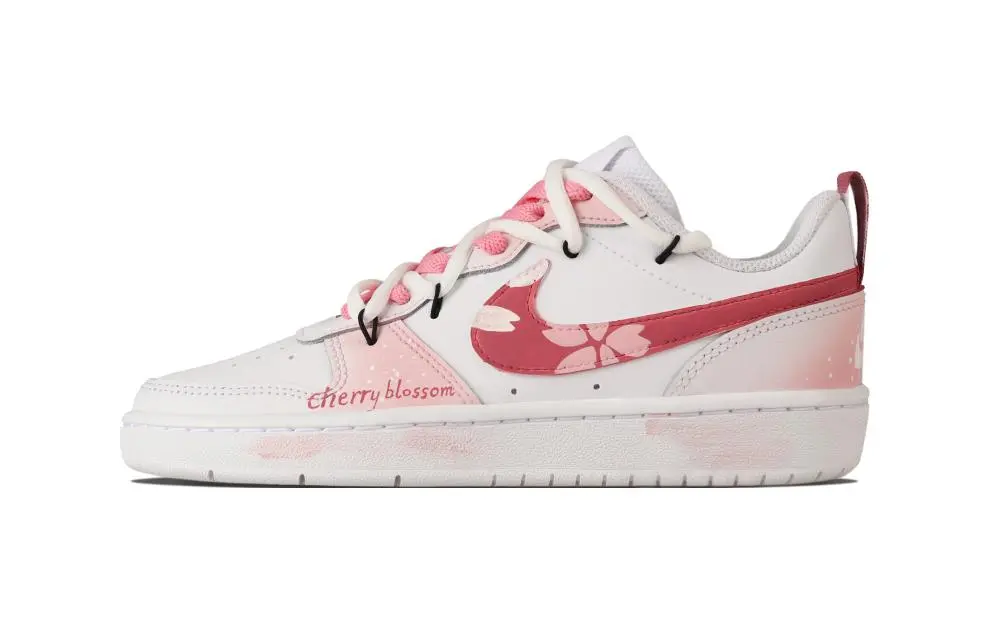 Nike Court Vision 1 Spring Cherry Blossom Abrasion Resistant Low Top Skateboard Shoes Unisex Pink