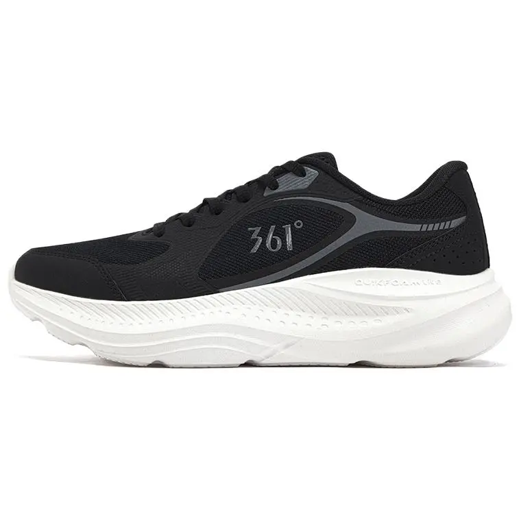 361° Cushioning Lightweight Low Top Casual Training Running Shoes Men's Obsidian Black Feather White