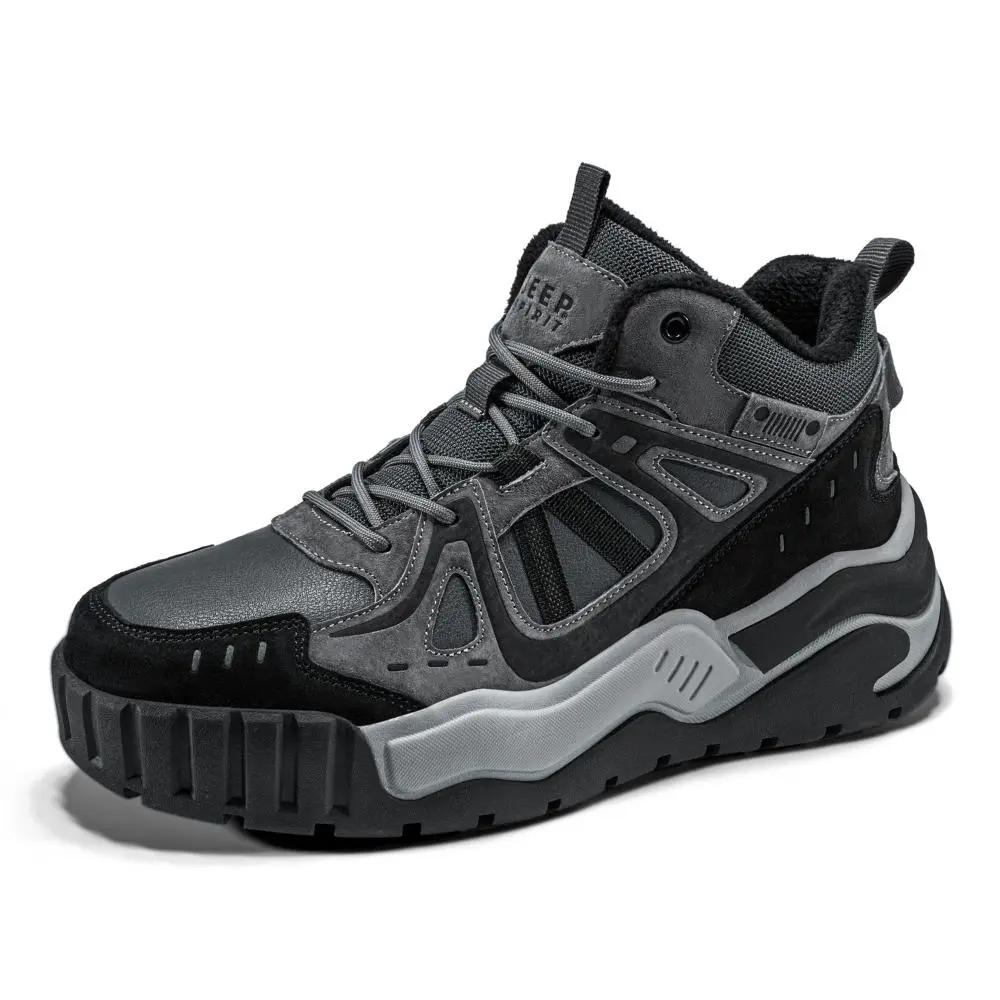 JEEP SPIRIT Short Snow Boots Men's Climbing Gray