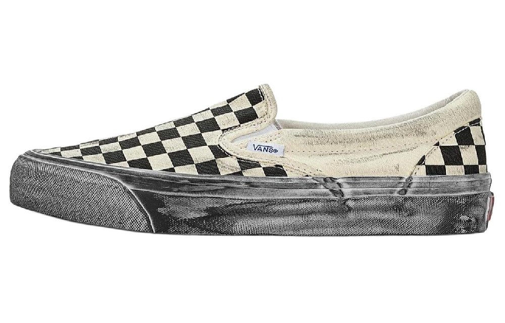 Vans Vault Ua Og Classic Slip On Lx Stressed Black Checkerboard