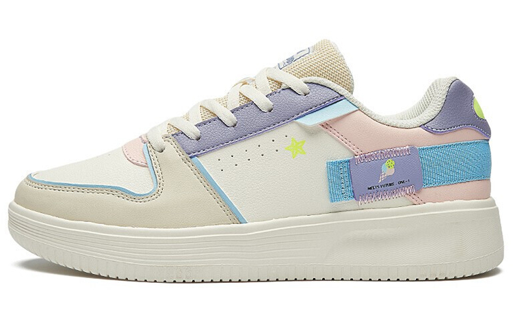 361° Anti-Slip Wear-Resistant Low-Top Skateboard Shoes Women's White Purple