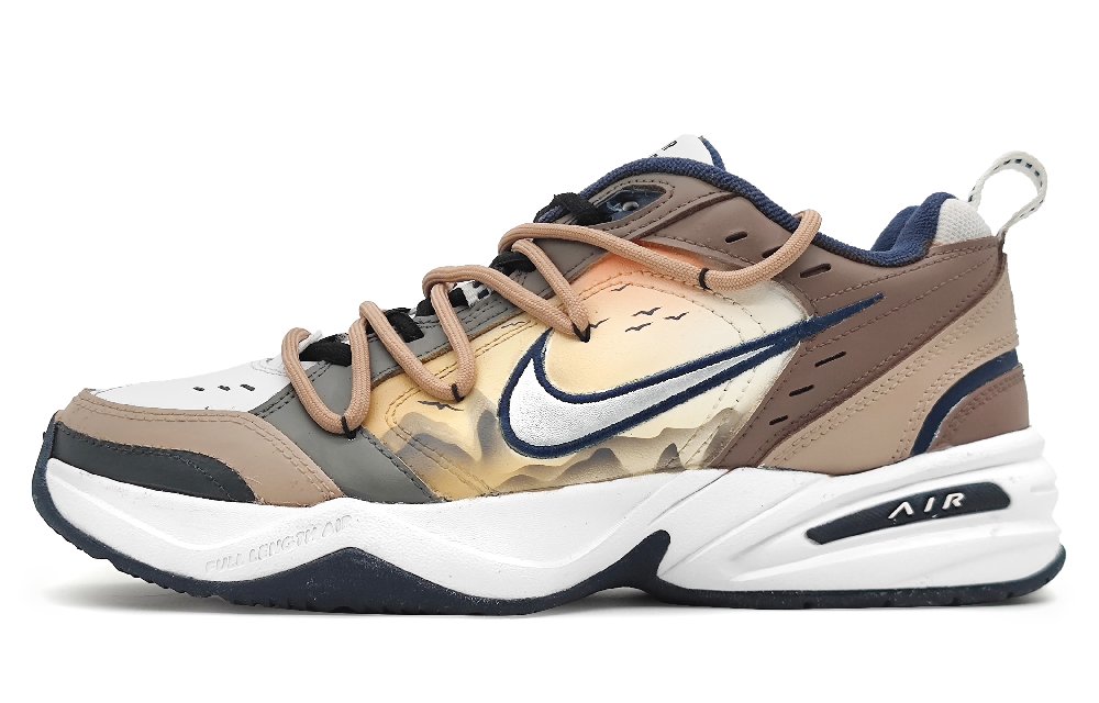 Nike Air Monarch 4 Anti-Slip And Wear-Resistant Height Increasing Low-Top Chunky Sneakers Unisex Brown
