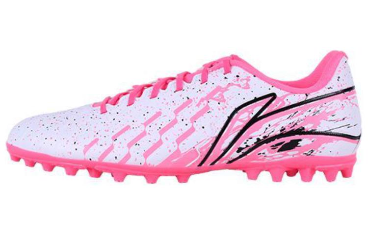 LiNing Jin MG Multi Ground Cushioning, Wear Resistant Soccer Shoes Men's Pink
