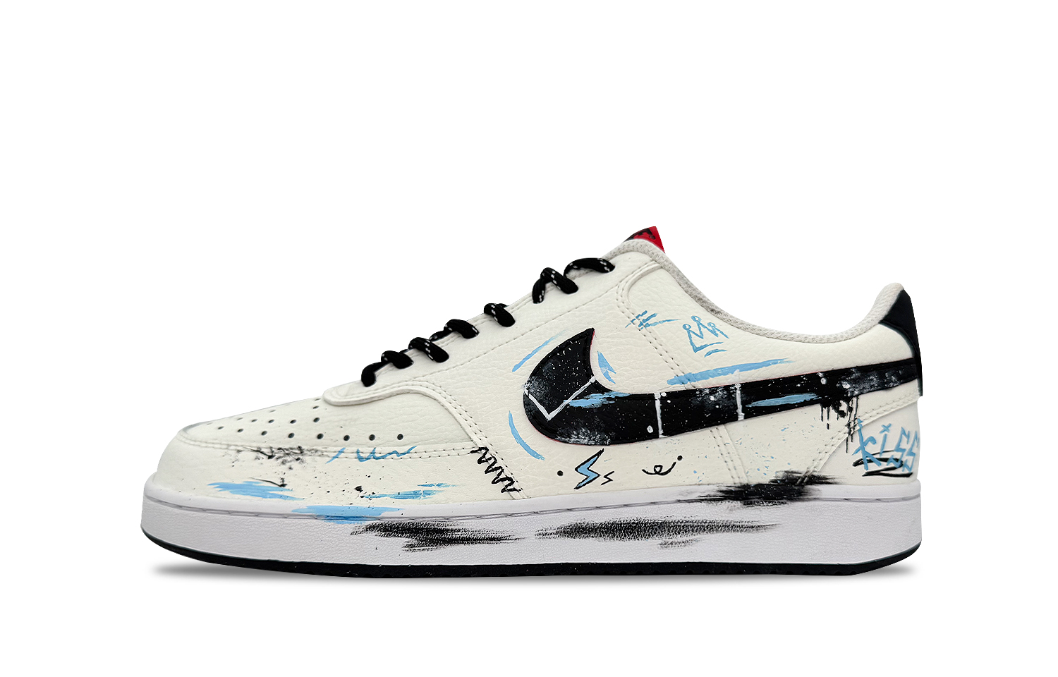 Nike Court Vision 1 Low top Skateboard Shoes Unisex White Blue