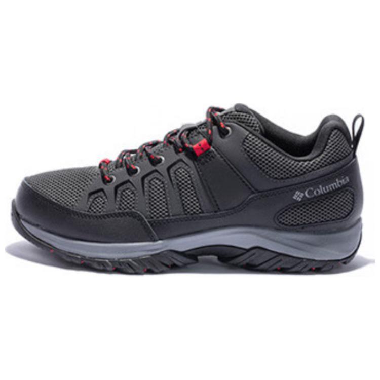 Columbia Anti-Slip Wear-Resistant Low-Top Trekking Shoes Men's Dark Gray Red