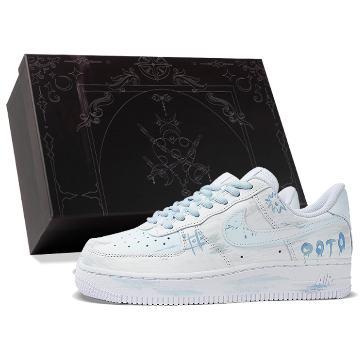 Nike Air Force 1 Coverage Warm Low-Top Skateboard Shoes Unisex White Blue