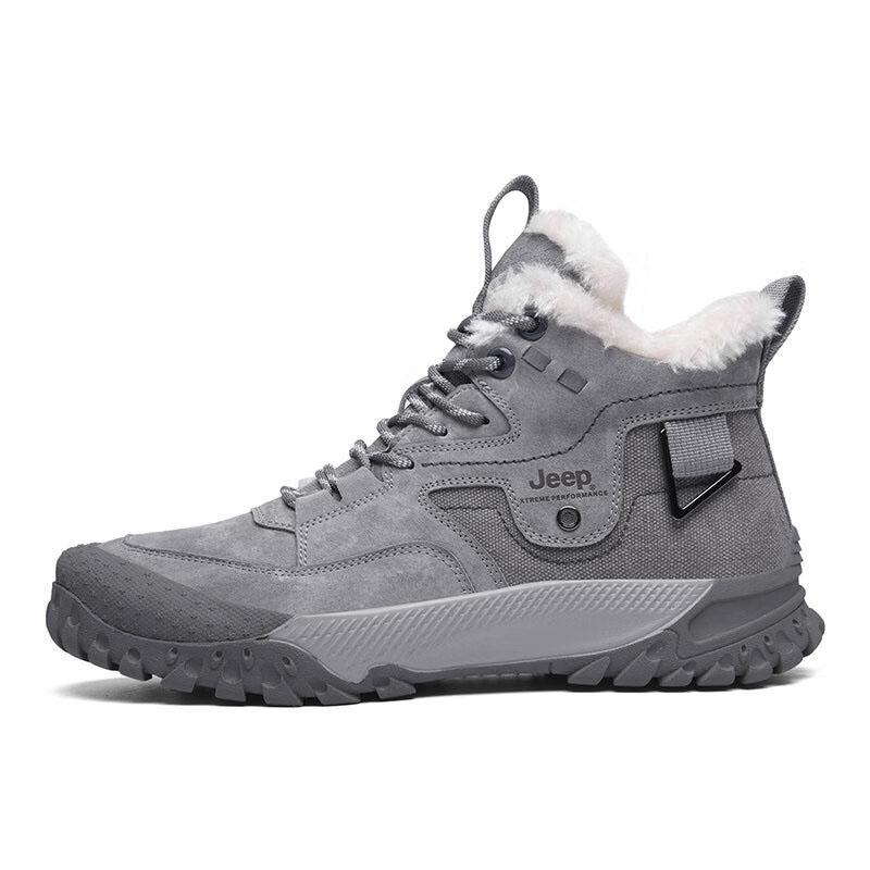 Jeep Outdoor Shoes Men Mid-Top Gray