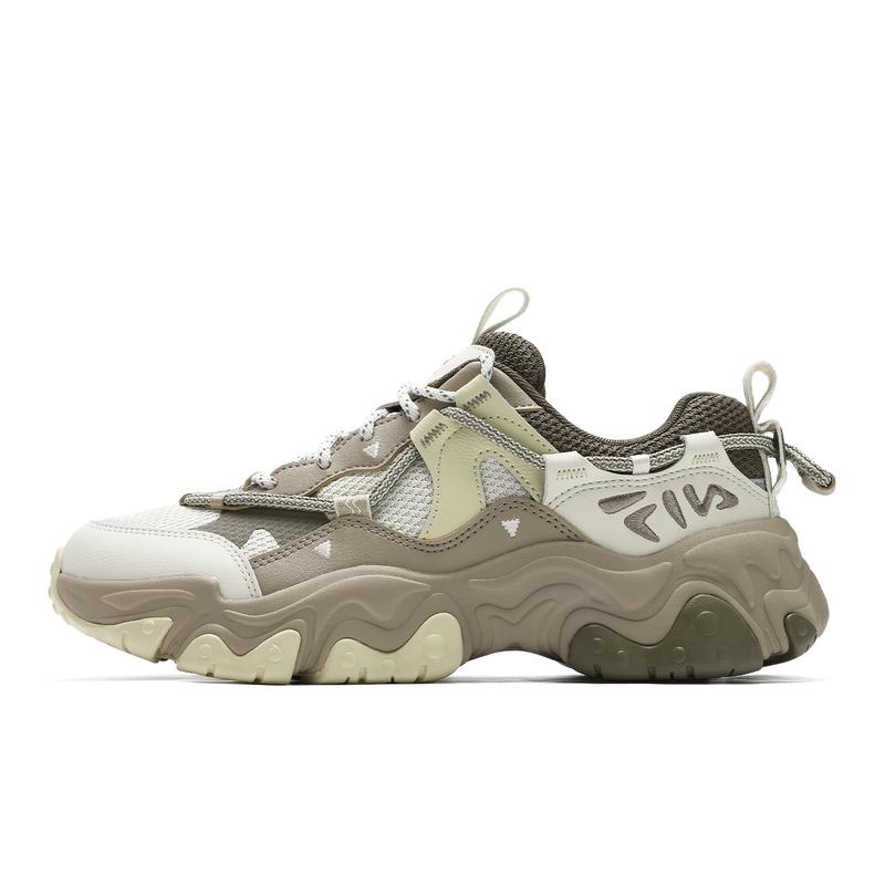 FILA Cat Paw 5th Generation Slip-Resistant Coverage Low-Top Running Shoes Women's White Gray Brown