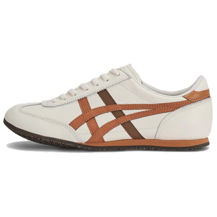 Onitsuka Tiger Machu Racer Anti-Slip Wear-Resistant Low-Top Casual Shoes Unisex White Orange