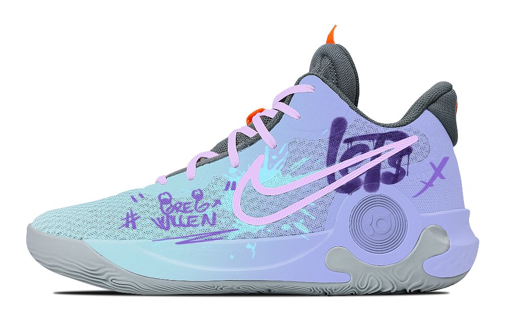 Nike KD Trey 5 IX Trendy Madness Cushioning Wear-Resistant Mid-Top Basketball Shoes Unisex Blue Purple