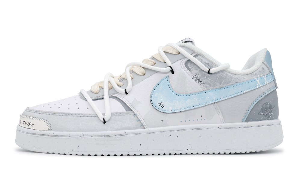 Nike Court Vision Slip-Resistant Cushioning Low-Top Skateboard Shoes Men's Gray Blue