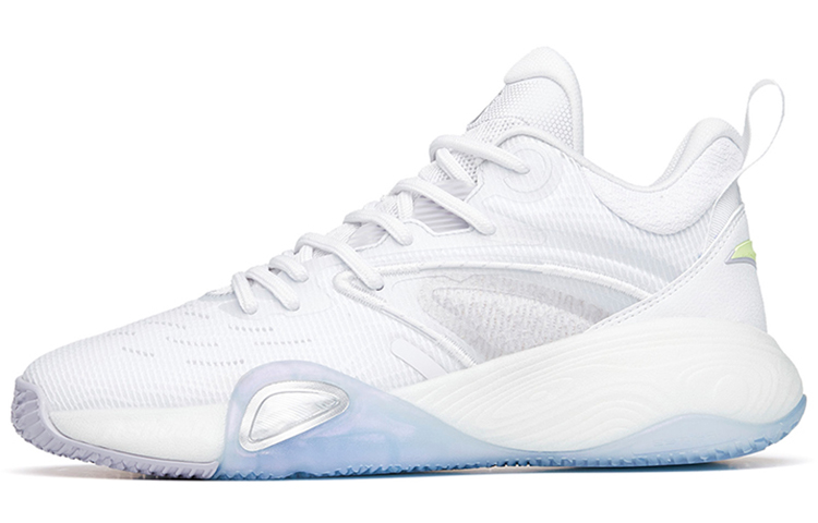 Anta Feather Cushioning Anti-Slip And Wear-Resistant Low-Top Basketball Shoes White Silver