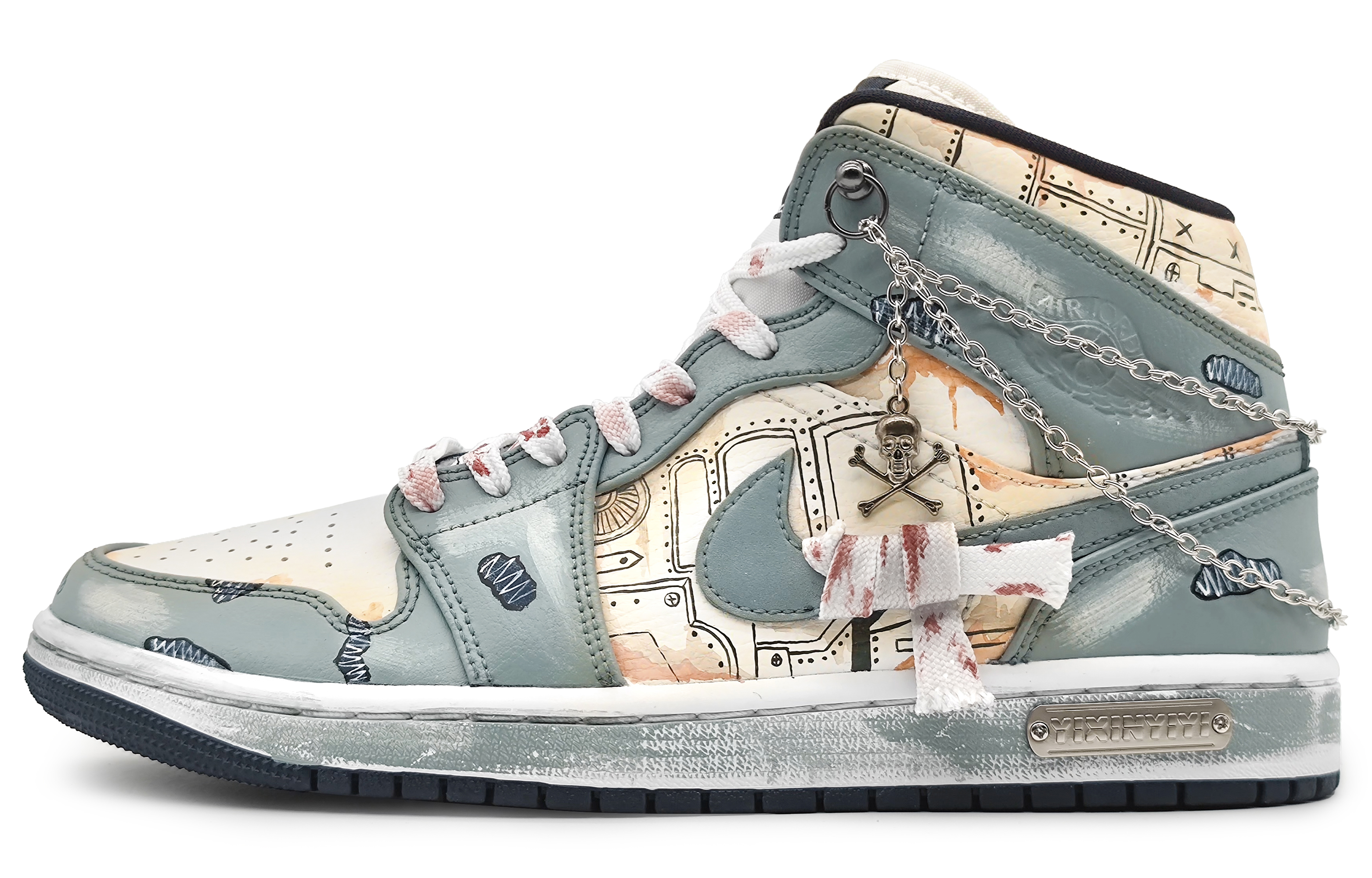 Jordan Air Jordan 1 Vintage Basketball Shoes Men's Mid top Orange/White