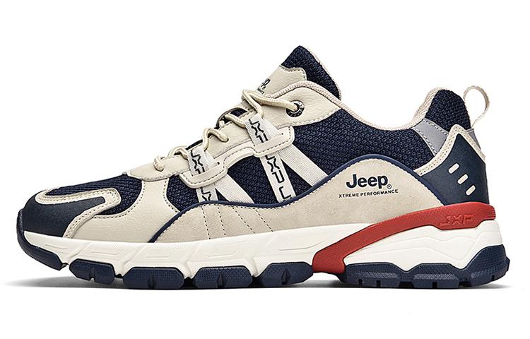 Jeep Low Top Casual Shoes Unisex Beige Dark Blue
