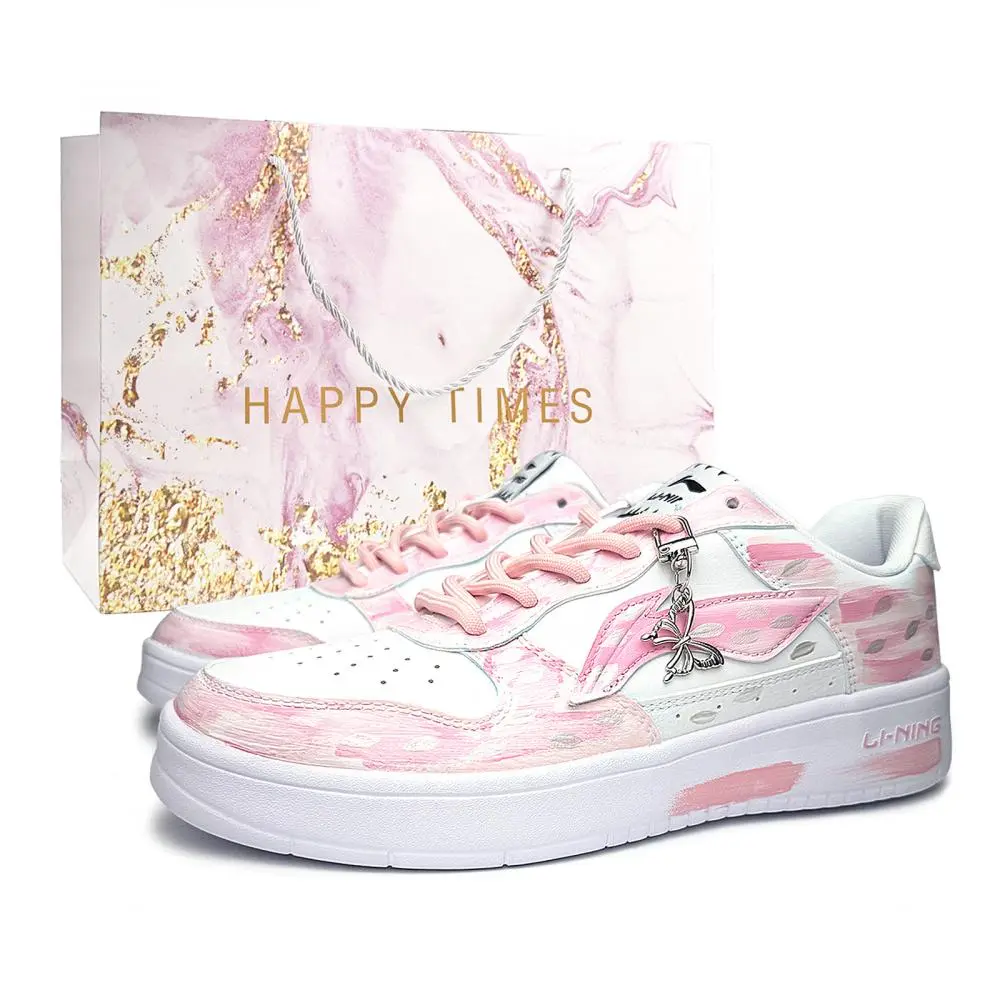 LINING Pontoon Boats Skateboard Shoes Unisex Low top White/Pink