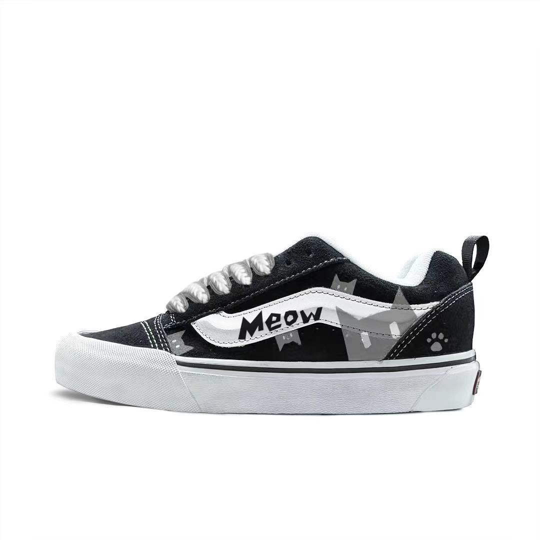 Vans Knu Skool Abrasion Resistant Low top Skateboard Shoes Unisex Gray White купить в интернет-магазине Yoocart с быстрой доставкой по России.