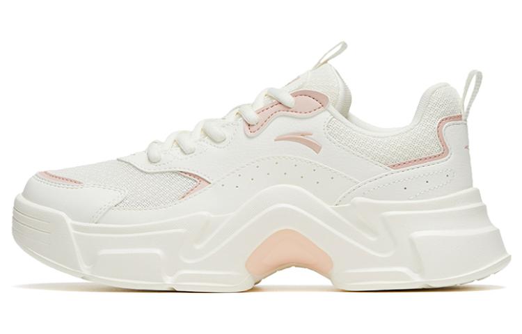 Anta Shock Absorbers Slip Resistant Low top Athletic Shoes Women's White Pink