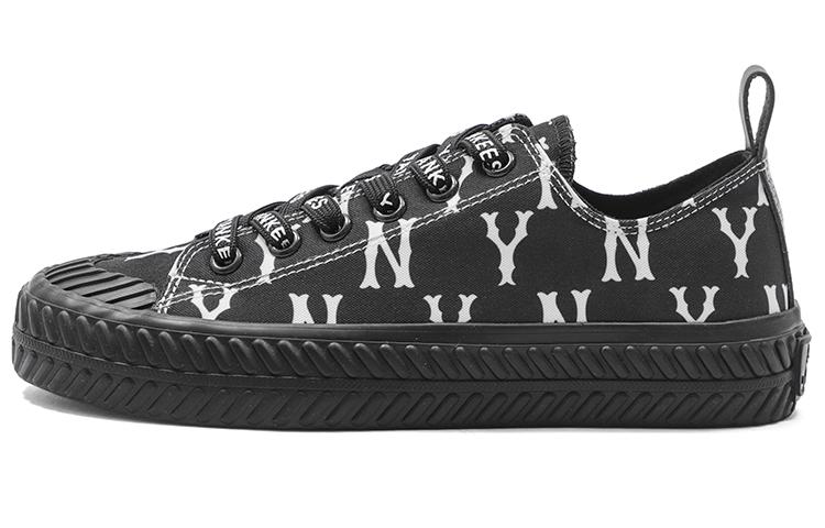 MLB Playball Monogram Durable Breathable Low-Top Canvas Shoes Unisex Black