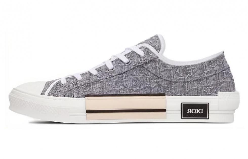 DIOR B23 Low Top Ruthenium Metallic Thread DIOR Oblique Jacquard