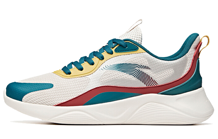 Anta Lingyun Cushioned Slip-Resistant Abrasion-Resistant Low-Top Running Shoes Men's Cyan White