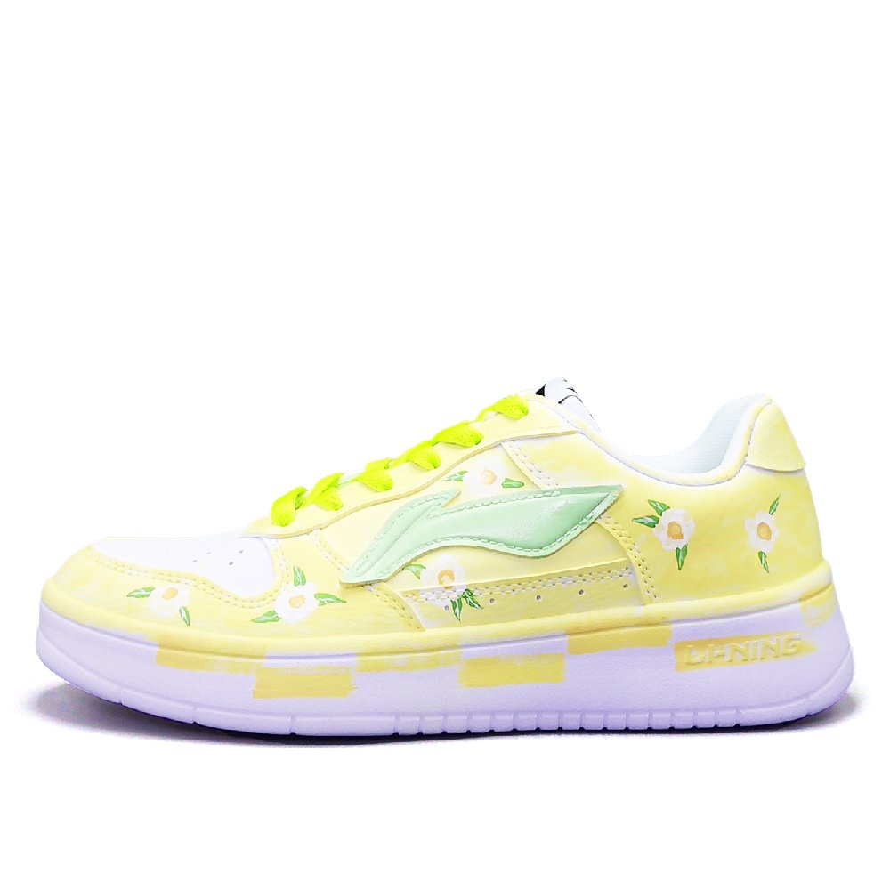 LiNing Pontoon Boats Abrasion Resistant, Lightweight, And Breathable Low Top Skateboard Shoes Unisex Yellow