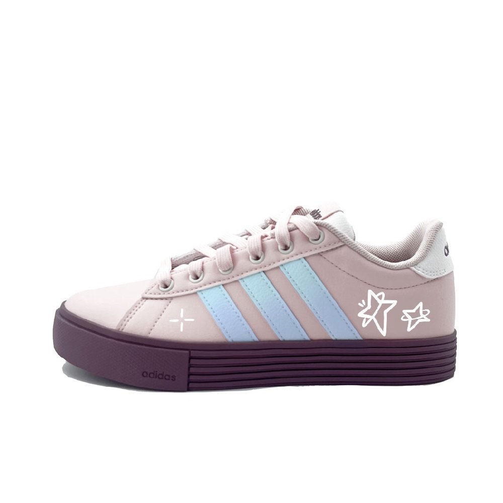 Adidas Daily 4.0 Abrasion Resistant Low Top Skateboard Shoes Unisex Pink Blue