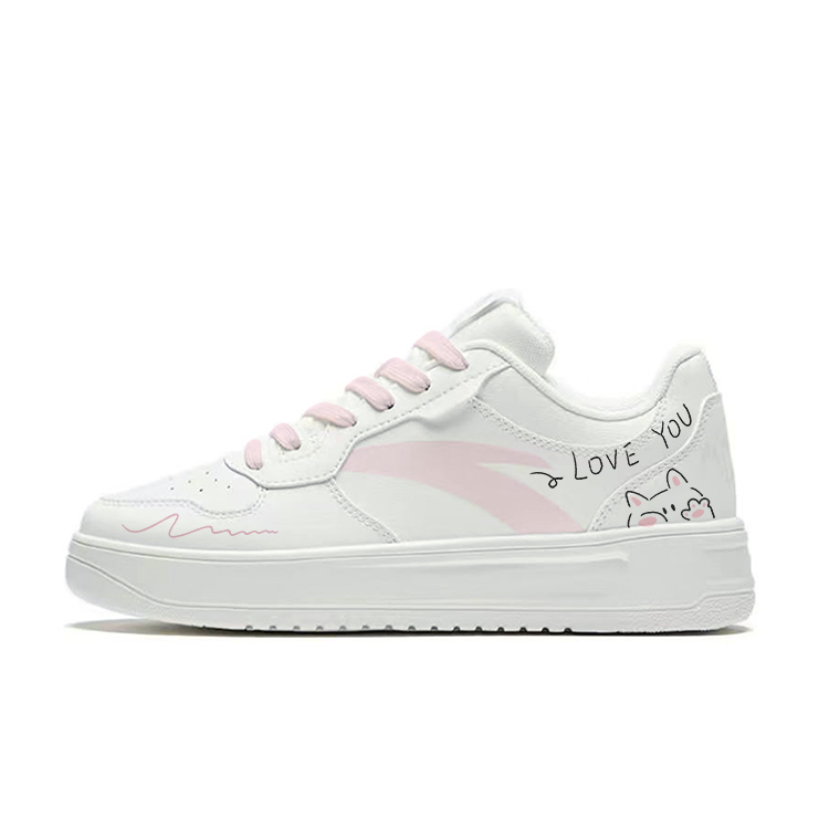 Anta Relaxed Anti Slip Wear Resistant Low Top Skateboard Shoes Unisex White