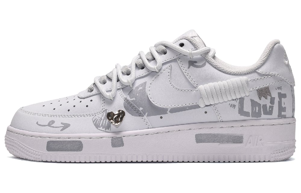 Nike Air Force 1 CUS ID Low-Top Skateboard Shoes Men's Gray White