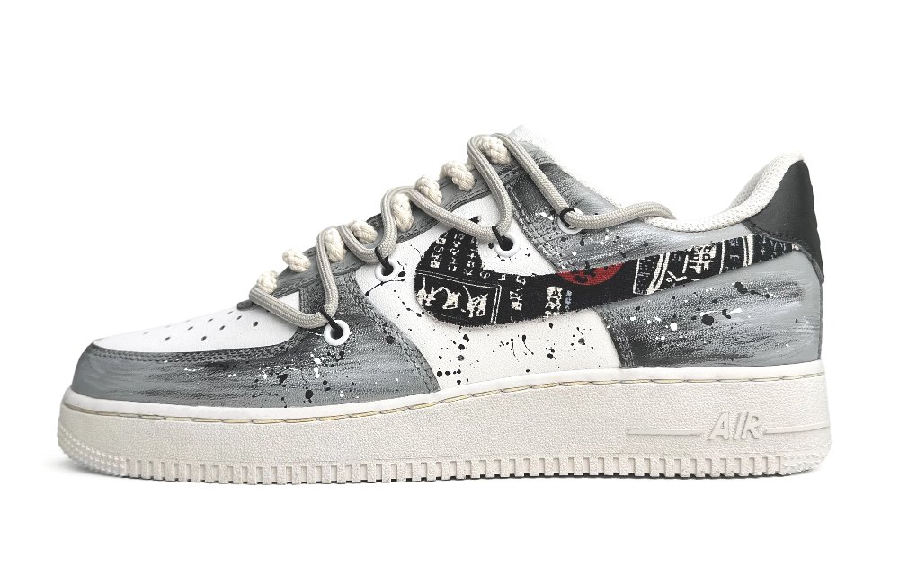 Nike Air Force 1 Low 07 Low-Top Skateboard Shoes Men's Gray White