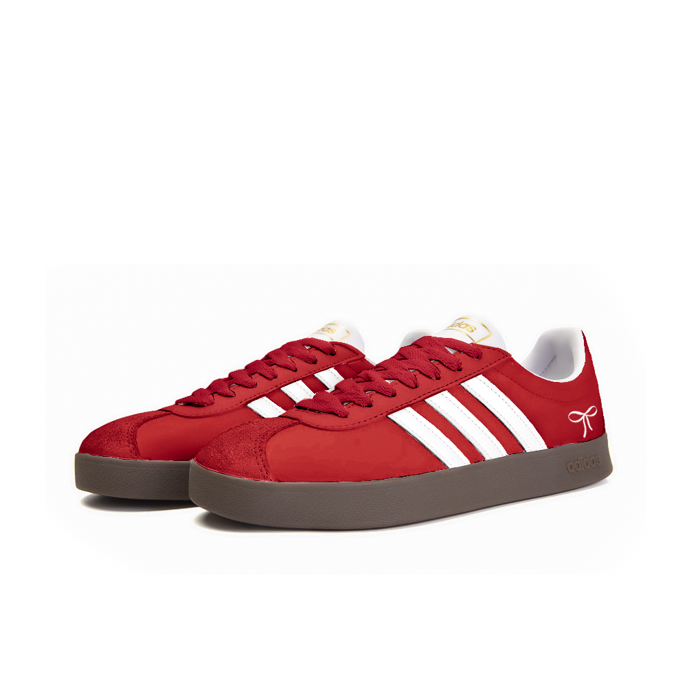 Adidas Neo VL Court 2.0 The Person I Love, Amber Slip Resistant Low Top Skateboard Shoes Unisex Red White