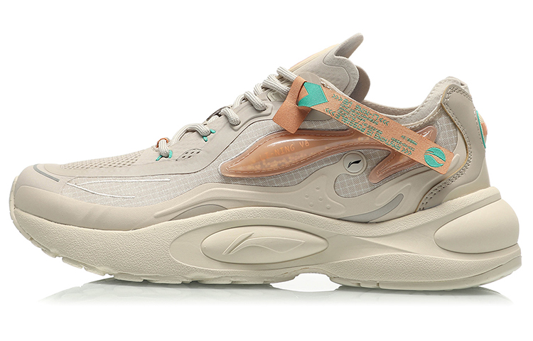 LiNing Cushioning, Slip Resistant, And Breathable Low Top Running Shoes Women's Cloud Rain Gray