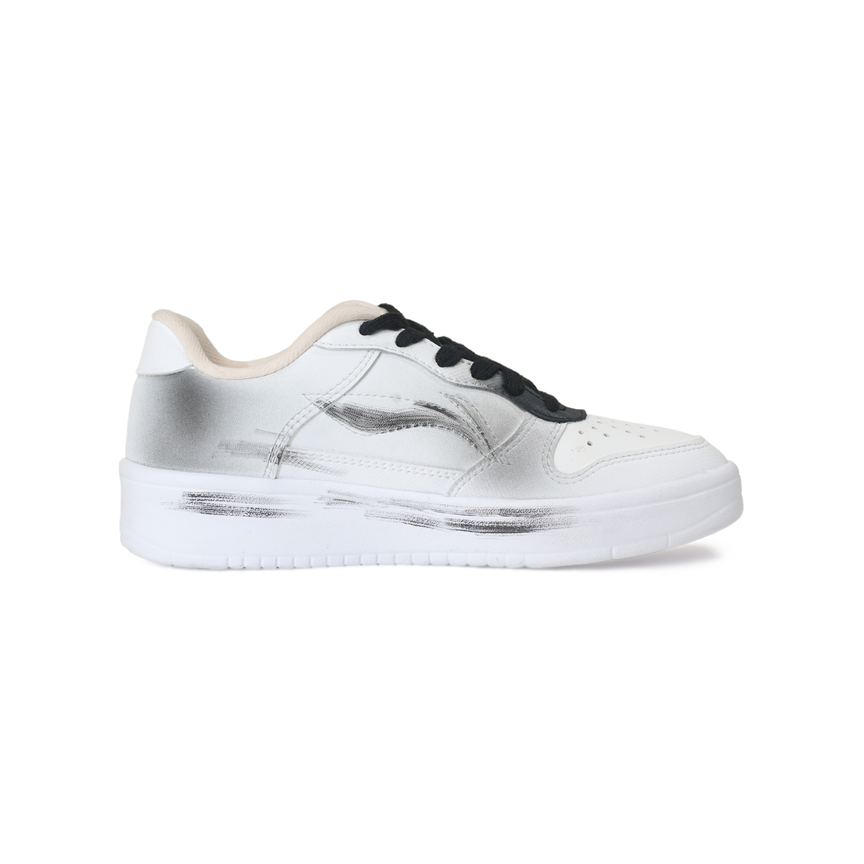 LiNing Pontoon Boats Lightweight Breathable Height Increasing Low top Skateboard Shoes Unisex Ink Wash Painting