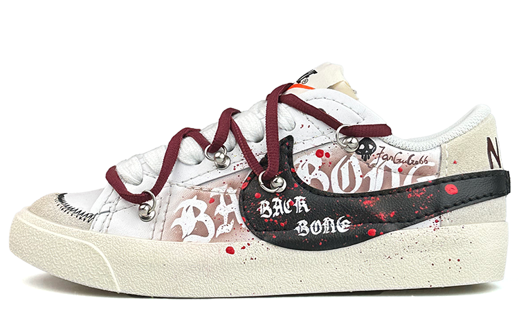 Nike Blazer Low Jumbo Low-Top Skateboard Shoes Men's White Red Black