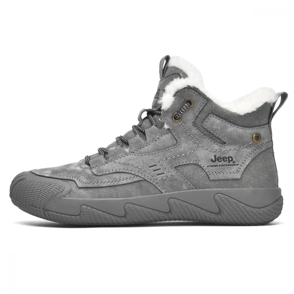 Jeep Durable Warm Mid-Top Outdoor Shoes Men's Gray