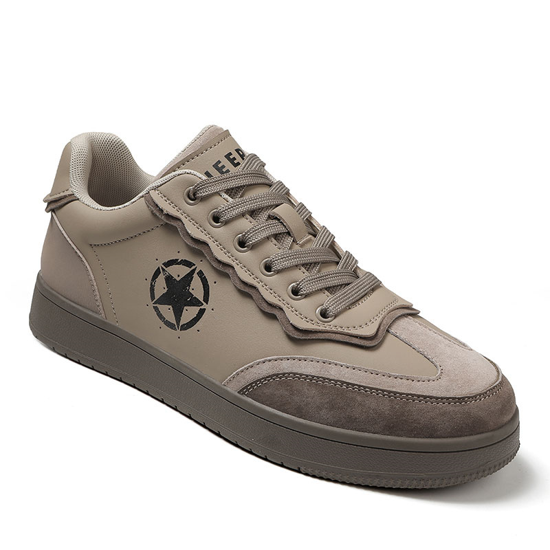 JEEP SPIRIT Low-Top Skateboard Shoes Men's Caramel Brown