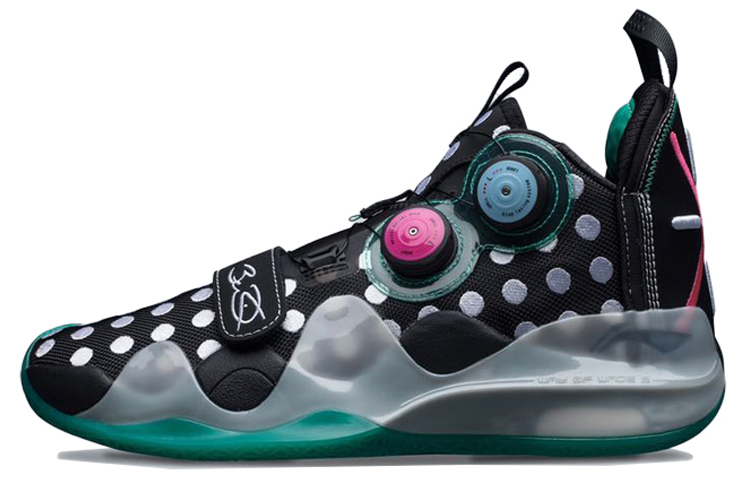 LiNing WOW 8 Cushioning, Slip Resistant, Abrasion Resistant, Breathable, Rebound Mid Top Basketball Shoes Men's Black