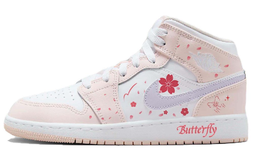 Jordan 1 Mid Pink Wash GS