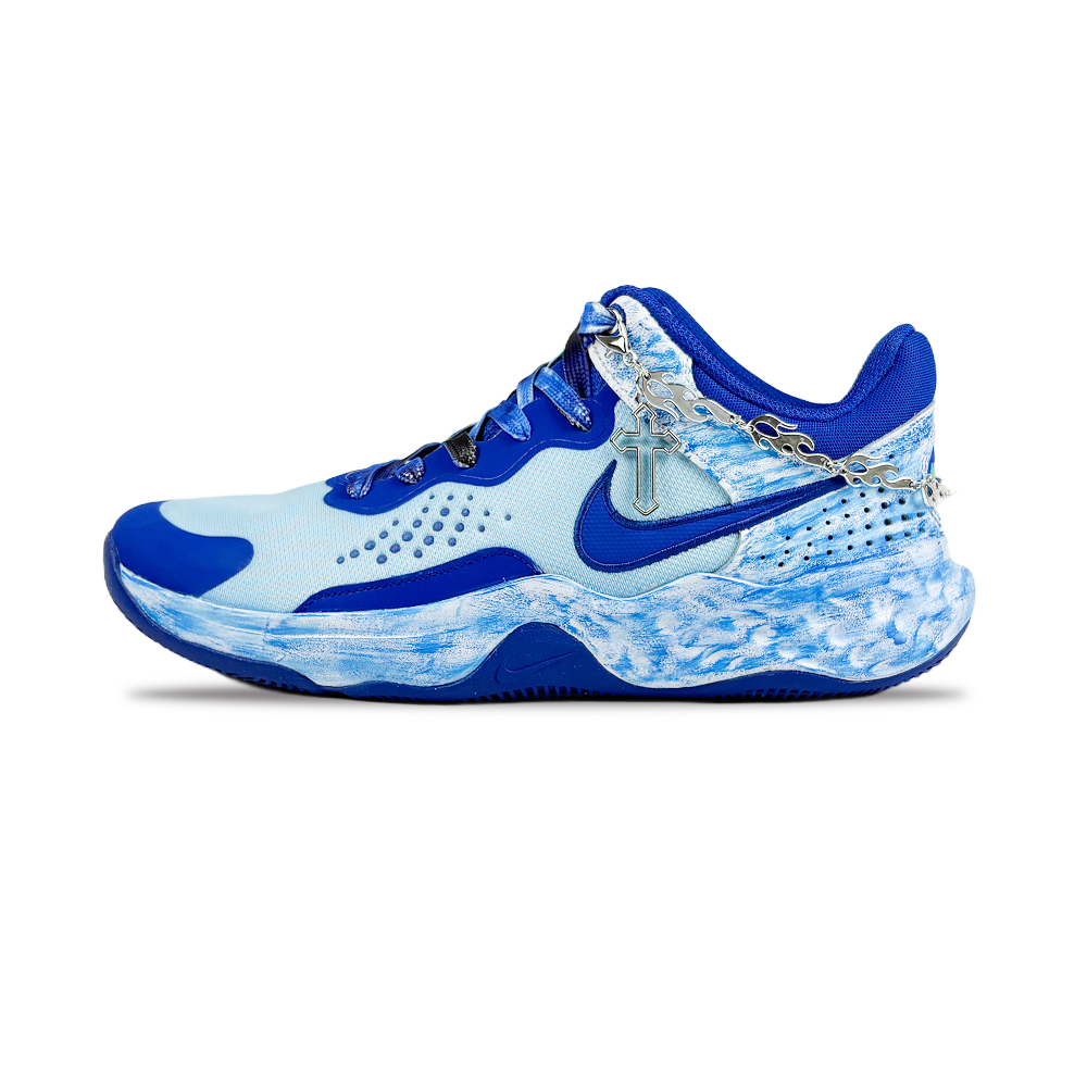 Nike Fly By Mid 3 Cushioning, Slip Resistant, And Abrasion Resistant Mid Top Basketball Shoes Men's Klein Blue