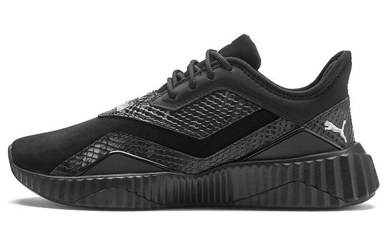 PUMA Defy Stitched Croc Low Top Running Shoes Black/Grey Women's