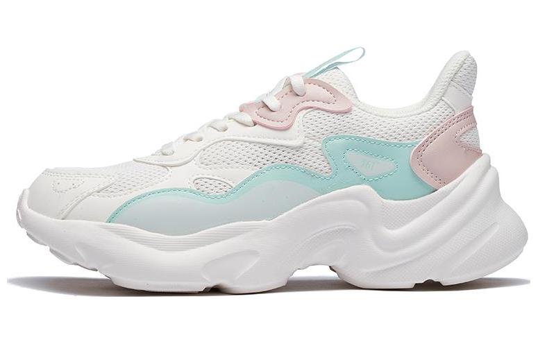 361° Anti Slip Wear Resistant Low Top Sports Casual Shoes Women's White Cyan Pink