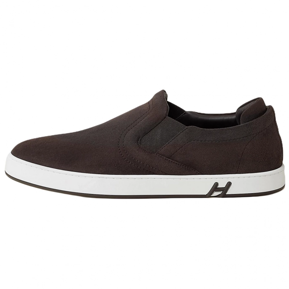 HERMES Lucky Casual Shoes Men's Dark Brown