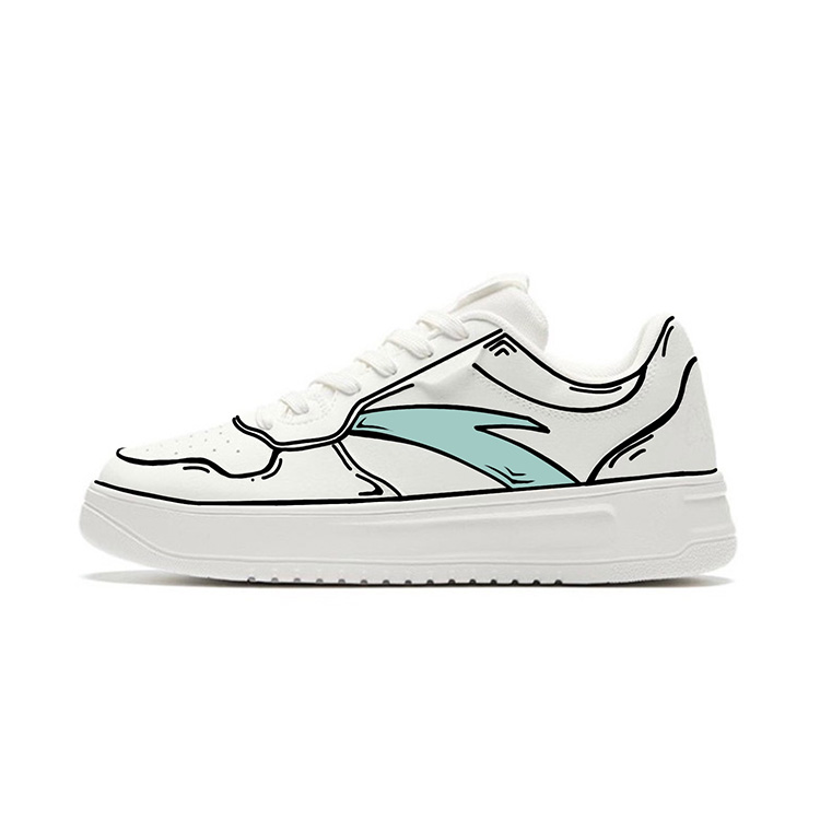 Anta Anti-Slip Wear-Resistant Low-Top Skateboard Shoes Unisex White Black