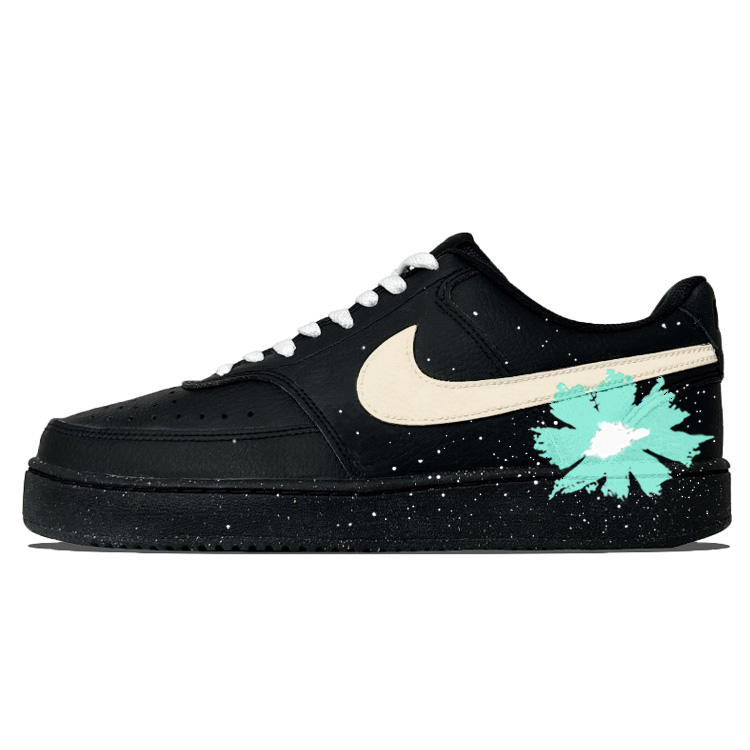 Nike Court Vision Slip Resistant Low Top Skateboard Shoes Unisex Black Green
