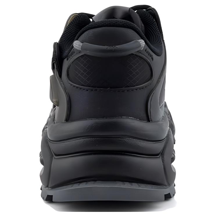 Kappa Anti-Slip Wear-Resistant Low-Top Chunky Sneakers Unisex Black