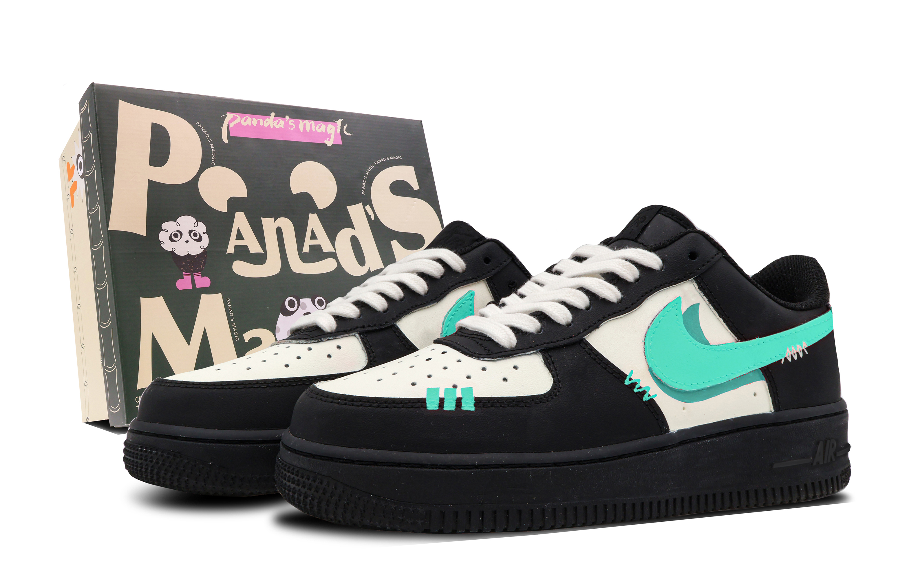 Nike Air Force 1 Retro Skateboard Shoes Women's Black Blue