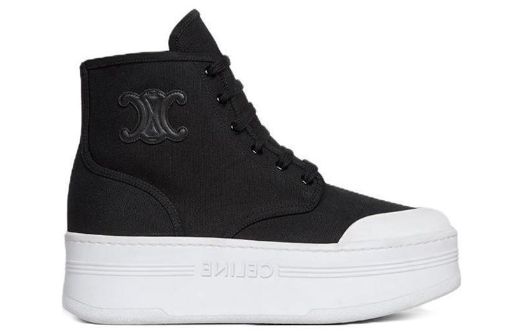 CELINE High Top Stylish Skateboarding Shoes Women's Black
