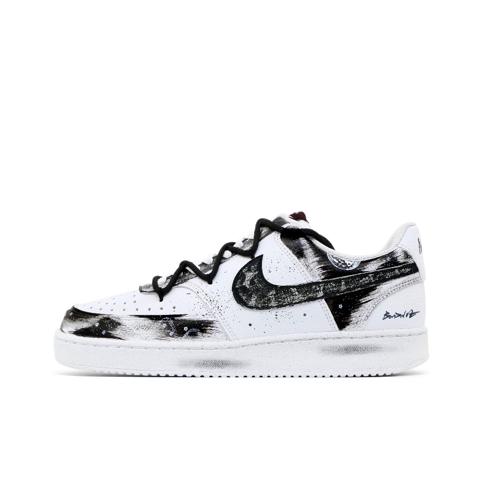 Nike Court Vision Slip Resistant, Abrasion Resistant, Lightweight Low Top Skateboard Shoes Men's Black White