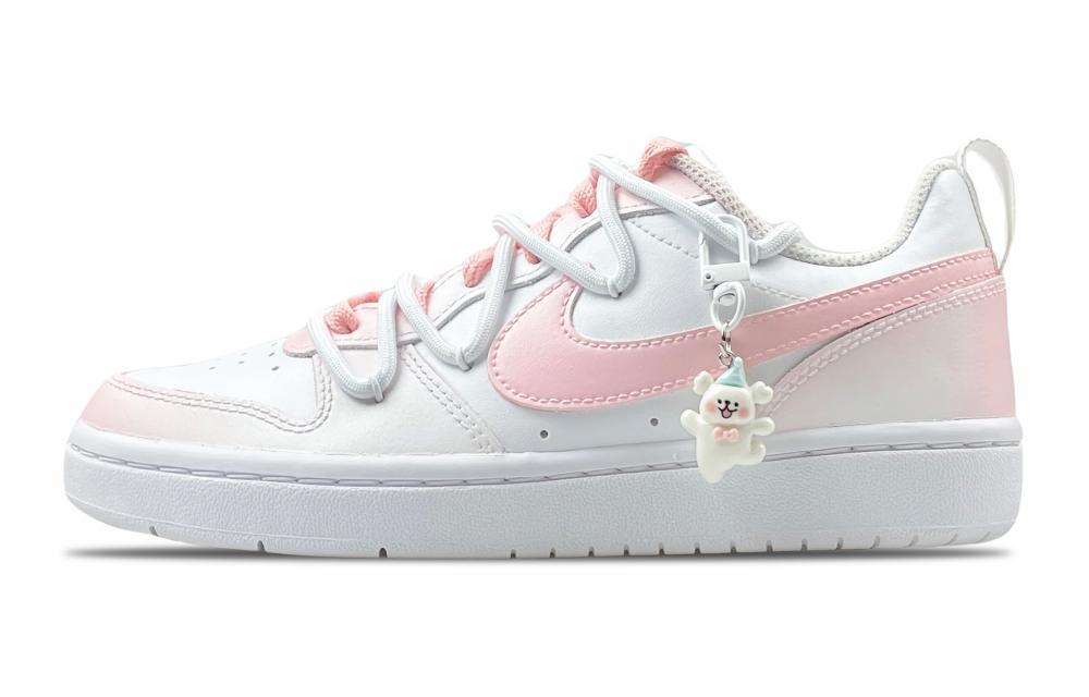Nike Court Borough Low-Top Skateboard Shoes GS White Pink