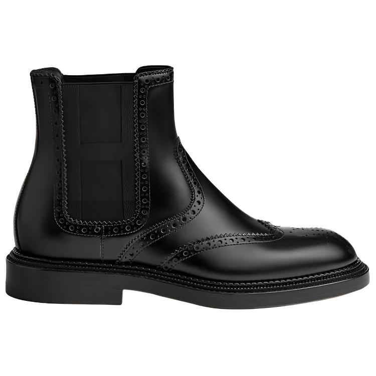 HERMES Legacy Ankle Length Chelsea Boots Women's Black