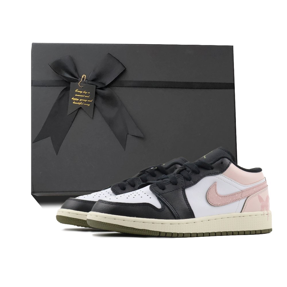 Jordan Air Jordan 1 Abrasion Resistant Support Low Top Vintage Basketball Shoes Unisex Pink
